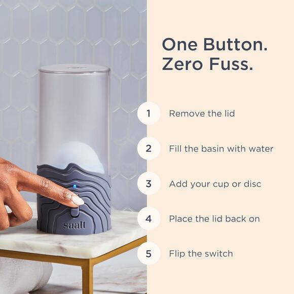 New Saalt Menstrual Cup Steamer Period Cup & Disc Sanitizer Arctic Mist w/ Cord - Picture 3 of 7